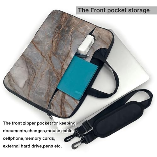 Maletín impermeable para laptop de 14 pulgadas, marrón gris mármol miniatura 6