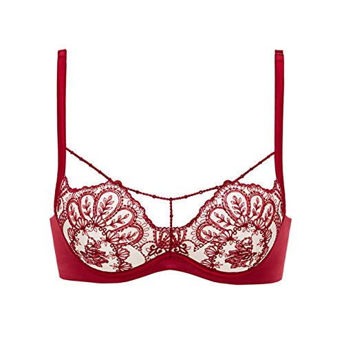 Soutien-gorge push-up en dentelle brodée 70B avec armatures réglables