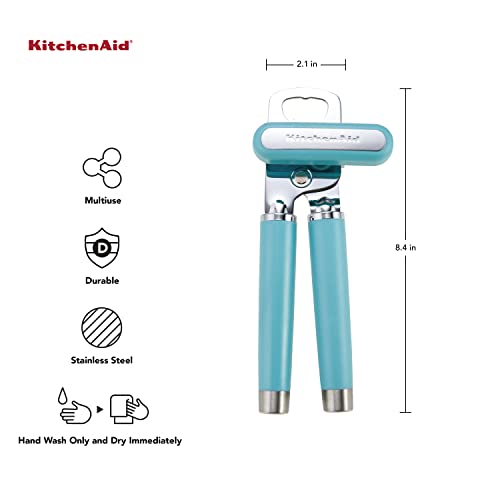 KitchenAid Abridor de latas multifuncional Gourmet/abridor de garrafa, 20 cm, Aqua Sky