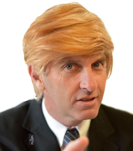 ALLAURA Toupee Trmp Wig Costume Funny Wigs for Adults | Donald Trmp Halloween Costumes for Men | Funny Wig Famous People Costumes for Adults — Donald Trmp Wig for Adults