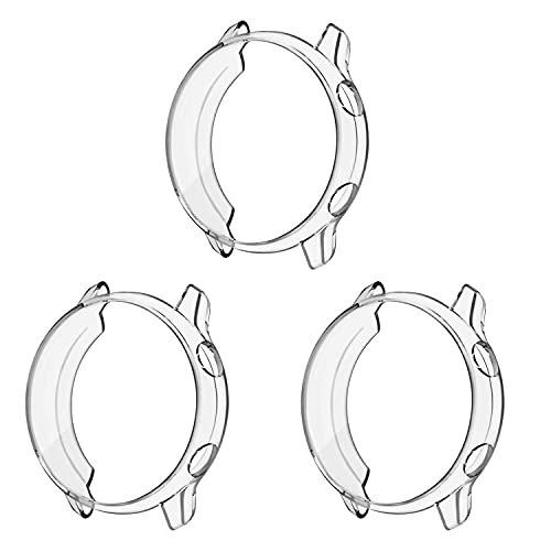 FINTIE 3 Pack Case Compatible with Samsung Galaxy Watch Active 40mm (Not Fit for Active 2), Premium Soft TPU Screen Protector All-Around Protective Bumper Shell Cover (Clear)