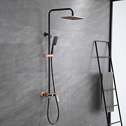 Ensemble de douche mural haut de gamme finition gris pistolet contemporain