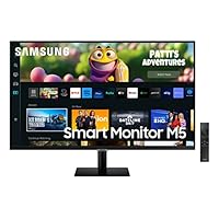Samsung Smart Monitor M5, Flat 27'', 1920x1080 Full HD, Smart TV Amazon Video, Netflix, Airplay,...
