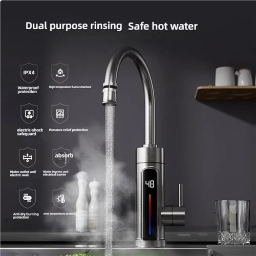 Chauffe-eau instantané électrique 3300W pour évier de cuisine et douche