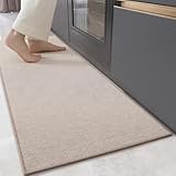 Color&Geometry Long Kitchen Rugs and Mats, 44x120cm Low Pile Woven Kitchen Runner Rug for Floor- Non Slip, Thin, Washable, Absorbent, Easy Clean for Sink, Laundry Room, Hallway, Beige