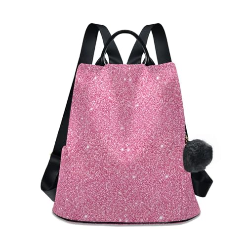 Sac à dos rose à pois poche zippée arrière antivol pour sorties et voyages