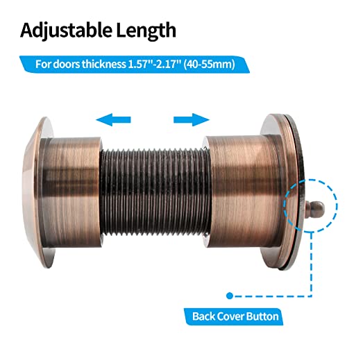 Cionyce Safety Door Viewer Peephole, 220-Degree Door Viewer Large Front Door Peepholes With Heavy Duty Privacy Cover For 1.89"-2.56" Doors, Brushed Oil Rubbed Bronze Peep Holes For Home Office #TOP3