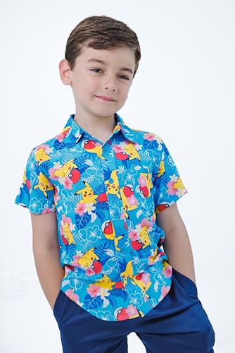 Pokemon Matching Family Hawaiian Button Down Shirt Toddler to Adult Sizes (4T - 2XL)4