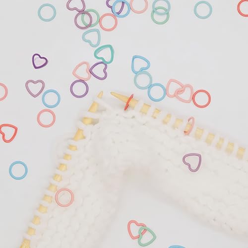 Wonafa 50 Pcs Stitch Markers for Knitting,Stitch Counters for Crocheting,Crochet Stitch Markers Metal Stitch Markers Crochet Markers Ring for Crocheting (Orbicular)