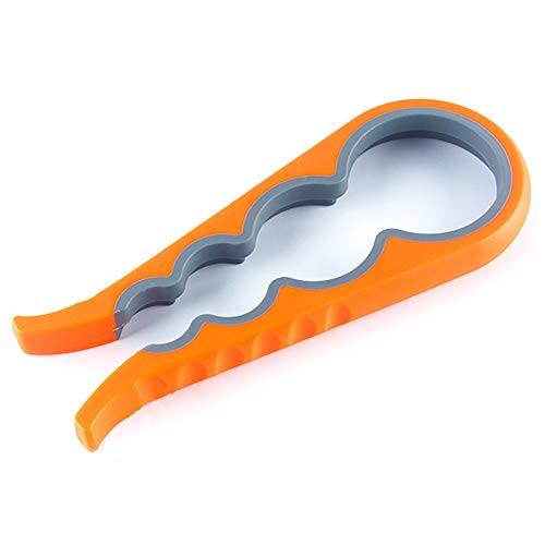 IOQSOF Jar Bottle Soda Can Opener-4-in-1 Silicone Gripper Aid-Large Openers Set for Weak Hands and Seniors with Arthritis, Orange