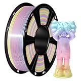 GEEETECH フィラメント PLA 3Dプリンター フィラメント 3Dペン 造形材料 寸法精度+/- 0.02 mm 正味量1KG 1.75mm径 (シルクレインボー, PLA シルク)