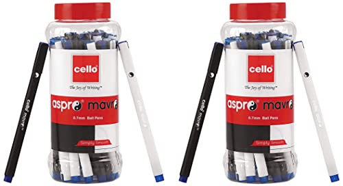 Image of Cello Aspro Mavro Ball Pen | Black Ball Pen | Pack of 50 Aspro Mavro Ball Pens | Pack of 25 | BlueBall Pens