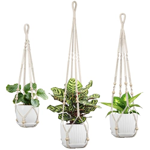 IDEEEPAN Macrame Plant Hanger - Fits 4 to 15 inches