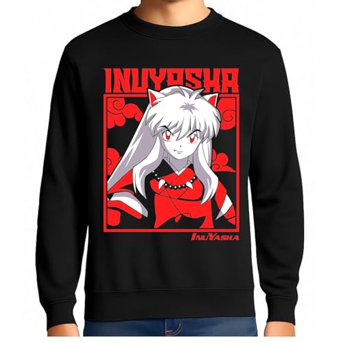 the Fan Tee Sudadera Adulto Sin Capucha de Hombre Dibujos Animados Anime Divertido Universo, Vibras de Manga, Mundo Otaku, Japan Fan Kanji, Inuyasha, Kagome 007 XXL