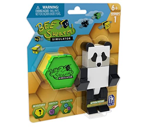 Bee Swarm Simulator – Panda Bear Action Figure Pack W/ Mystery Bee & Honeycomb Case (5” Articulated Figures & Bonus Items, Series 1) #TOP2