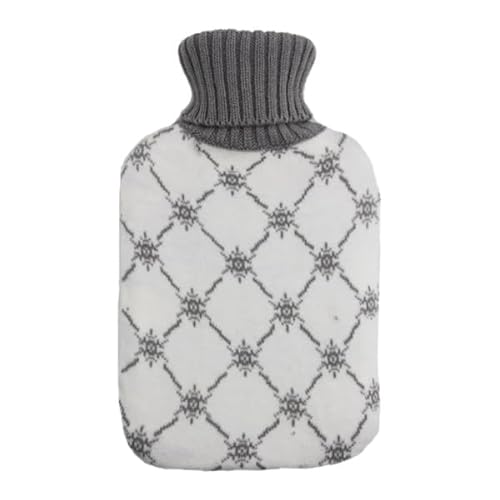 Bolsa de Agua Caliente 1,7L, Forro Flexible en Gris/Blanco, Dimensiones 20x32x4 cm, Ideal para Calentar y Aliviar Dolores Musculares.