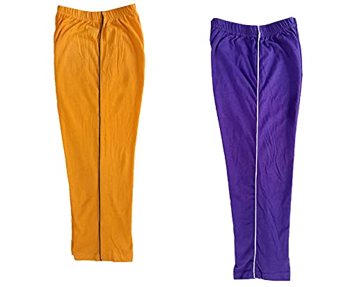 Image of indi weaves Girls Cotton Solid Capri 3 /4th Leggings (Pack of 2)