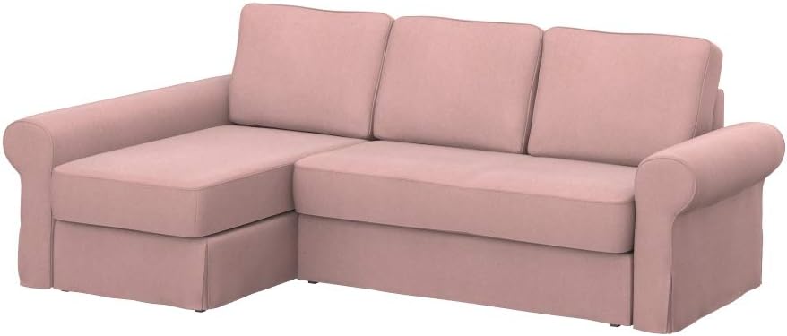 Soferia Replacement Compatible Cover for Backabro Sofa with Chaise Longue, Fabric Elegance Dark Orange
