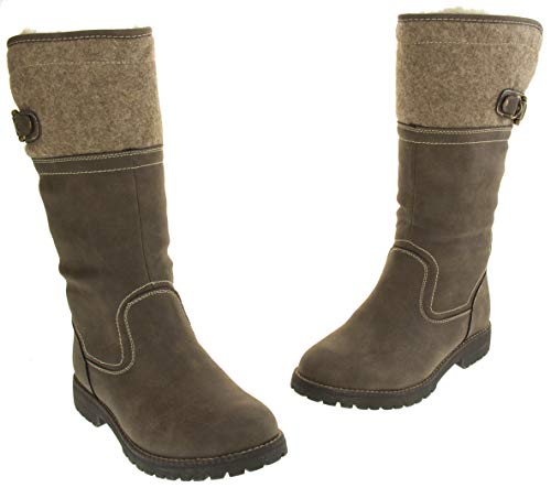 Keddo Donna Marrone Stivali di Pelle Faux metà