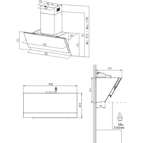 Coifa de Parede Mueller em Vidro 90cm MCF0290G1 127V