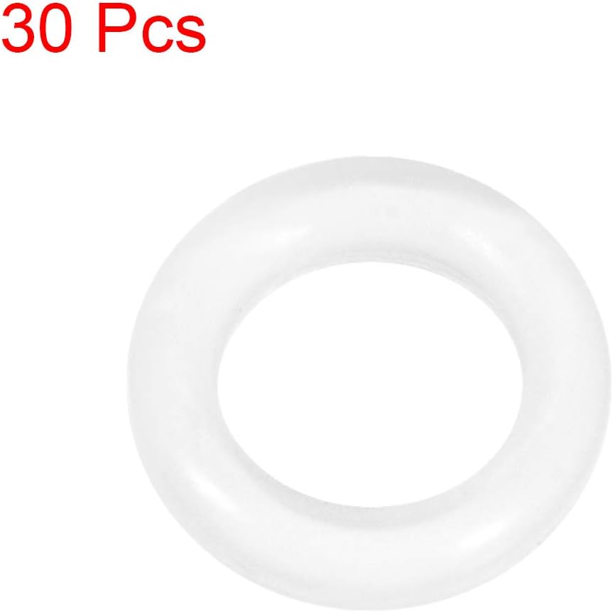 uxcell Silicone O-Ring, 10mm OD, 6mm ID, 2mm Width, VMQ Seal Rings Gasket, White, Pack of 30