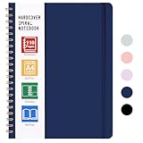 LABUK Spiral Notebook 8.5 x 11, A4 Hardcover Notebooks for Women, 55 Sheets 110 Pages Large Journal for Work, School, (Navy Blue)