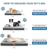 Gzvxuny Orthopädisches Hundebett Grosse Hunde, Wasserdichtem Hundekissen mit Abnehmbarem Waschbar Bezug und Eierförmiger Schaumfüllung, Atmungsaktivem Hundematte Hundematratze, Grau L(90x60x8cm)