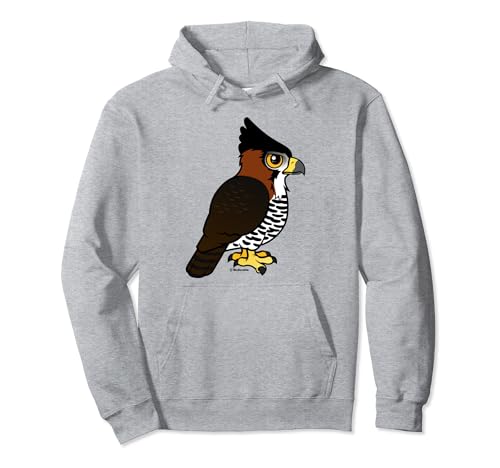 Cute Cartoon Ornate Hawk-Eagle Birdorable Bird of Prey Pullover Hoodie