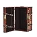 Household Essentials Medium Decorative Trunk, Coffee Shop Faux Decoupage, Antique Exterior, Leather and Metal Accents, Fabric Interior, Hinged Lid, Brown