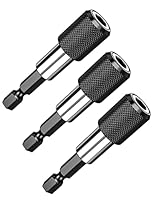 Bithalter Magnetisch, 3 Stück Mellbree Schnellwechsel Bithalter 1/4’’ 60mm Bithalter Magnet Geeignet für Bohrmaschine Schraubendreher Gewindeschraube von Makita, Metabo, Bosch, Dewalt