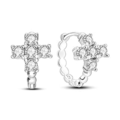 Cross huggie earring