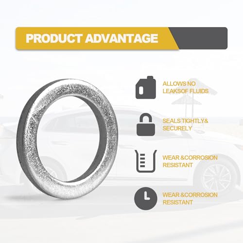 15 Pcs Oil Drain Plug Gasket - 18mm OEM Aluminum Oil Drain Plug Washer Gaskets - Compatible/Replacement for Hyundai & Kia OEM PN Part#: 21513-23001 - Thumbnail 3