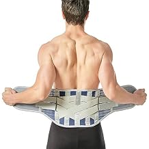 Lumbar Back Support Belt With Removable Double Pull Strap, Disc Herniation Orthopedic Waist Support Brace Breathable Spinal Decompression Belt For Lower Back Pain Relief Blue L