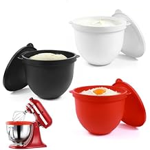 بطانات وعاء السيليكون لخلاط KitchenAid،بديل ملحق وعاء الخلط لملحقات وملحقات خلاط Kitchen Aid 5 QT، يناسب خلاطات حامل 5 Qt ذات رأس مائل، 3 بطانات مع أغطية