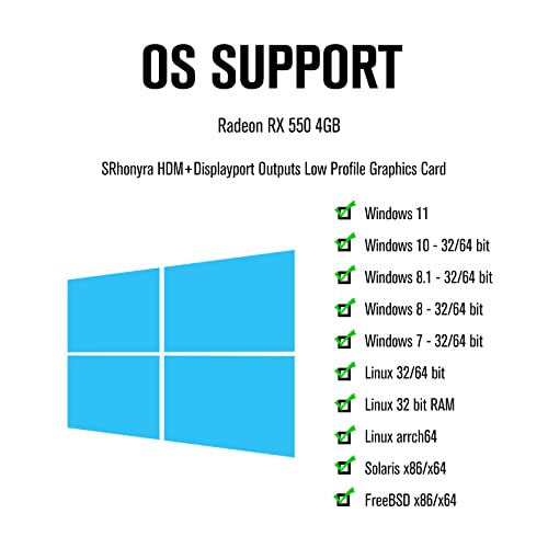 Srhonyra Rx550 Dedicated Graphics Cards Amd Radeon Gpu 4G Gddr5 128Bit Video Card 6000Mhz Dvi Dual Link Hdmi Displayport Output 8X Compatiable 16X #TOP5