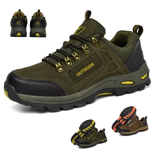 Duddle Orthopedic Shoes for Men, Duddle Orthopedic Shoes, Men's Comfortable Non Slip Waterproof Breathable Orthopedic Sneaker for Outdoor Hiking(Green,US 10-11)