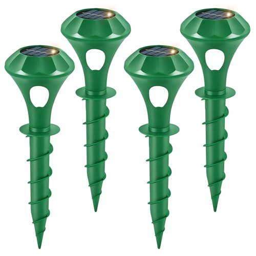 Mole Repellent, Solar Powered Snake Repellent for Yard, Ultrasonic Vole Repeller Outdoor, IP65