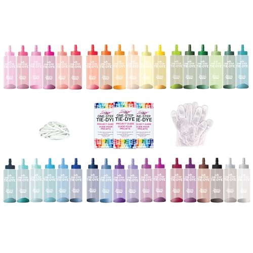 Tulip One-Step Tie-Dye Color Mania 36 Vibrant Colors, All-in-One Tie Dye Kit for Large Groups, Permanent Fabric Dye Pre-Filled Bottles, Gloves, Instructions by TULIP - Image 4