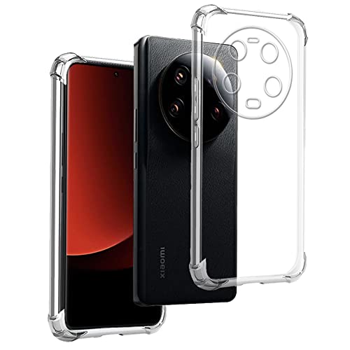 REY Funda Anti-Shock Gel Transparente para XIAOMI 13 Ultra, Ultra Fina 0,33mm, Esquinas Reforzadas, Silicona TPU de Alta Resistencia y Flexibilidad