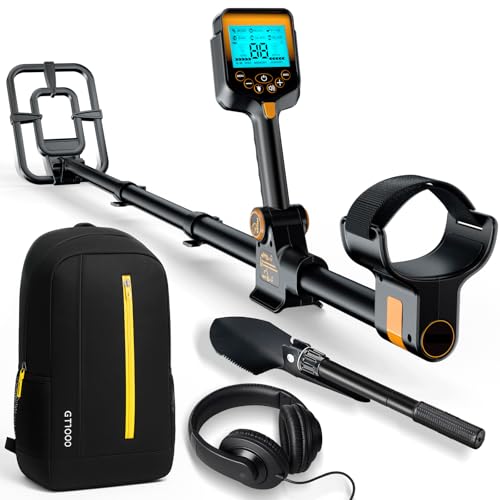 Image of Metal Detector for Adults Waterproof - 2000mAh Chargeable Professional Cordless Gold Detector with LCD Display, Retractable Foldable Higher Accuracy Metal Detector with 10 inch IP68 Coil - Orange