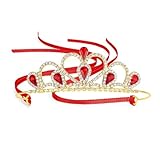 Lovelyshop Rot Gems Strass Tiara für kleines Mädchen in Halloween Geburtstag Prinzessin Party
