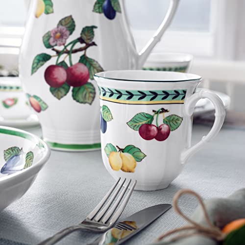 Villeroy & Boch Caneca jumbo French Garden Fleurence, 425 g, porcelana premium, branca/colorida