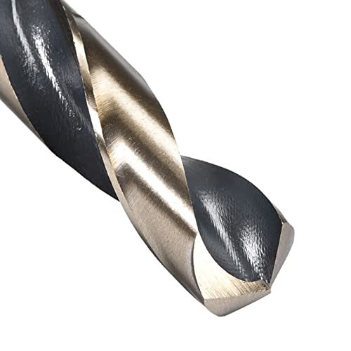 QUARKZMAN 1 Stück 14,5 mm Bohrer Titan & Nitrid Beschichtete Reduzierte Schaft Spiralbohrer für Industrie Haus Aluminium Metall [Schnellarbeitsstahl, 10mm Schaft]