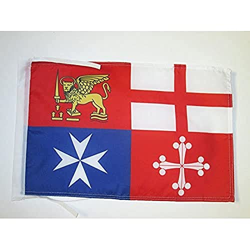AZ FLAG, Italy 4 maritime republics Flag, 18'' x 12'', 100% Polyester italian navy Small Banner with Two Cords