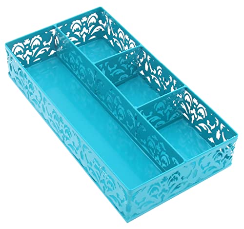 EasyPAG Metall-Schubladen-Organizer, Tablett, Schreibtisch, ordentlich, Büro, Schreibwaren, Stifthalter, Türkis Cover