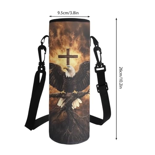 Talayituse Eagle Cross Fire Print Backpack for Boys Girls, 4Pcs School Bookbag with Lunch Box Pencil Bag Water Bottle Carrier Bag, Kids Schoolbag Set for Elementary Preschool Kindergarten
