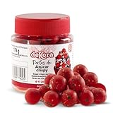 dekora – Perlas de Chocolate Crispy San Valentín – 59 Esferas Crujientes Decorativas en Tono Rojo Jaspeado con Verde y Blanco – Bote 176 g para Tartas y Cupcakes