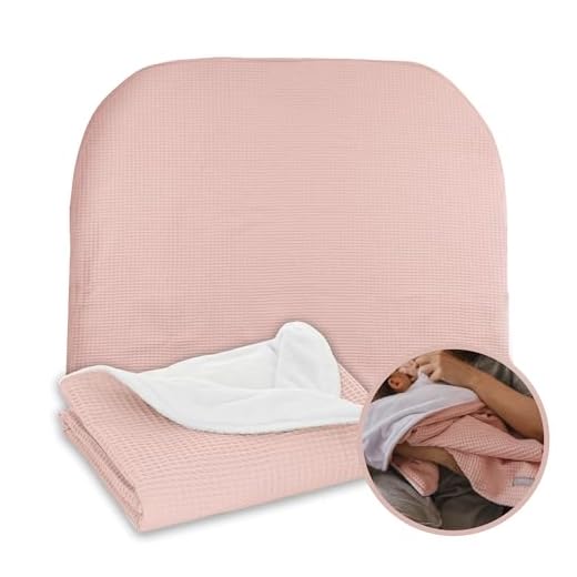 MIMUSELINA Arrullo para Bebé Recién Nacido. Mantita bebé arrullo de Algodón 100%, Extrasuave con Interior Aterciopelado, Ligero, Cálido para Frio Invierno, 90x70 (wafle Rosa)