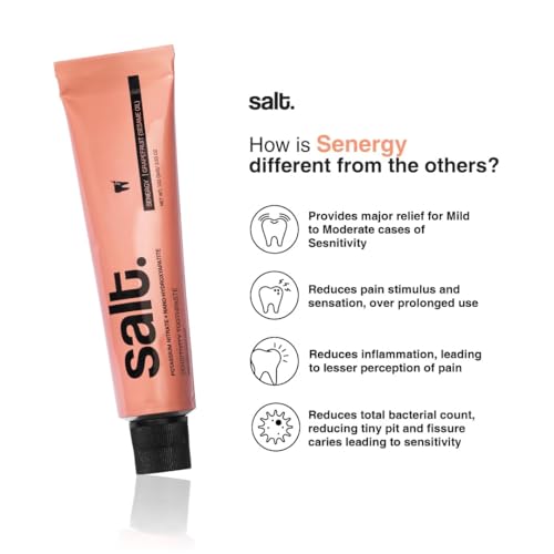 Image of Salt. Oral Care Premium Toothpaste Combo 100g Each - Pack of 5 for Adults - Whitening, Sensitivity & Charcoal | Nano Hydroxyapatite | Fluoride Free | Complete Morning & Night Oral Care