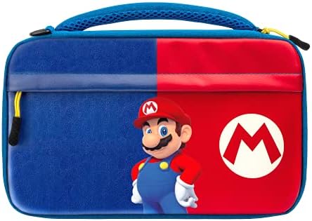 PDP Gaming Officially Licensed Switch Commuter Case - Mario - Semi-Hardshell Protection - Protective PU Leather - Holds 14 Games and Console - Works with Switch OLED and Lite - Fine for Kids / Travel